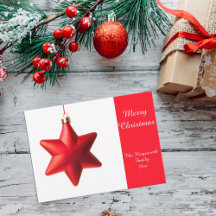 Minimalistische Weihnachtskarte mit rotem Stern