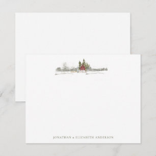 Minimalistische Weihnachtskarte mit winterlichem K Mitteilungskarte