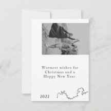 Minimalistische Weihnachtskarte mit zwei Fotos