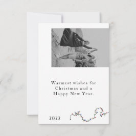 Minimalistische Weihnachtskarte mit zwei Fotos Dankeskarte