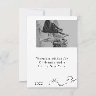 Minimalistische Weihnachtskarte mit zwei Fotos Dankeskarte