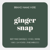 Minimalistische Weihnachtskerze | Fingerfang Quadratischer Aufkleber (Vorderseite)