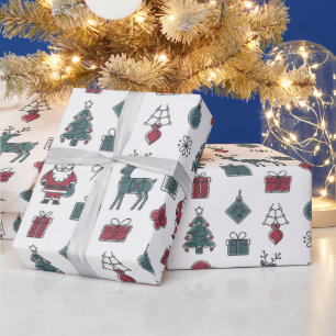 Minimalistische Weihnachtslieder Moderne skandinav Geschenkpapier