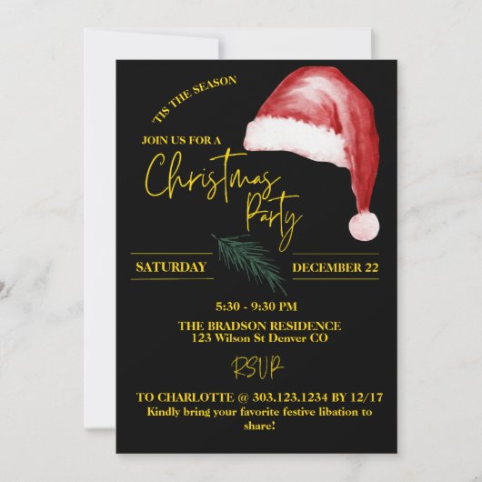 Minimalistische Weihnachtsmannmütze Boho Custom We Einladung (Vorderseite)