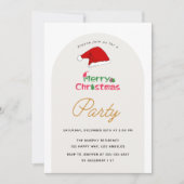 Minimalistische Weihnachtsmannmütze Frohe Weihnach Einladung (Vorderseite)