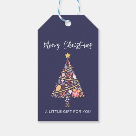 Minimalistische Weihnachtsmarke Geschenkanhänger (Vorderseite)