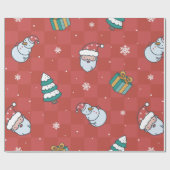 Minimalistische Weihnachtsmuster Geschenkpapier (Flach)