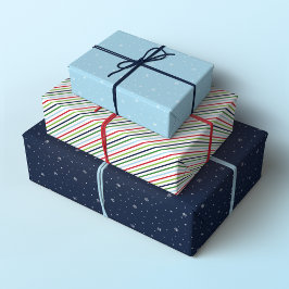 Minimalistische Weihnachtsmuster, rot, grün und bl Geschenkpapier Set