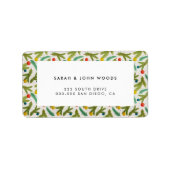 Minimalistische Weihnachtsmusteradresse Adressaufkleber (Vorne)