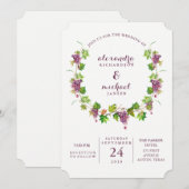 Minimalistische Weinberg-Hochzeits-Einladung der Einladung (Vorne/Hinten)