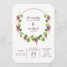 Minimalistische Weinberg-Hochzeits-Einladung der