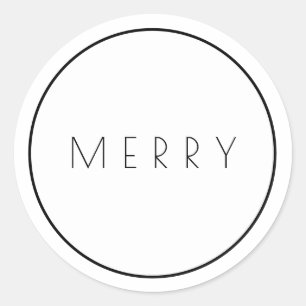 Minimalistische, weiße Aufkleber mit Rand