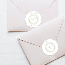 Minimalistische weiße Blume Atemkranz Runder Aufkleber