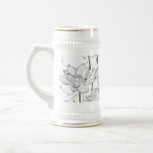 Minimalistische weiße Blumen-Kaffeetasse