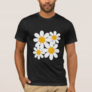 Minimalistische weiße Gänseblümchen T-Shirt