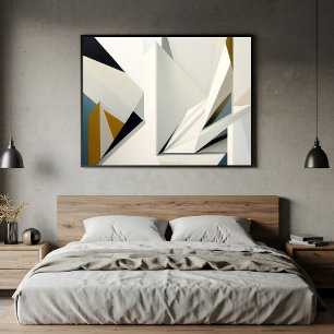 Minimalistische weiße geometrische Formen Poster
