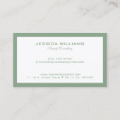 Minimalistische weiße Grenze Visitenkarte (Rückseite)