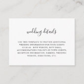 Minimalistische weiße Hochzeitskarte Begleitkarte (Vorderseite)