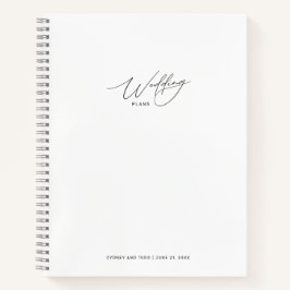 Minimalistische Weiße Hochzeitspläne Notizblock