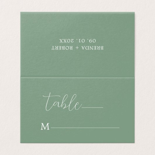 Minimalistische weiße Kalligraphie auf der Ebene g Visitenkarten (Außenseite Aufgefaltet)