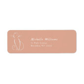 Minimalistische weiße Katze auf rosa Etikett Name  (Vorne)