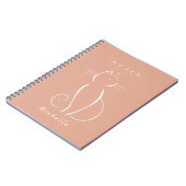 Minimalistische weiße Katze auf rosa Notebook-Name Notizblock (Linke Seite)