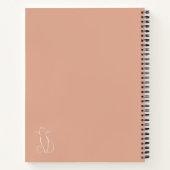 Minimalistische weiße Katze auf rosa Notebook-Name Notizblock (Rückseite)