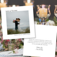 Minimalistische weiße Liebe Dank Foto & Note Weddi