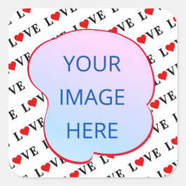 Minimalistische weiße LIEBE Quadratischer Aufkleber