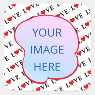 Minimalistische weiße LIEBE Quadratischer Aufkleber