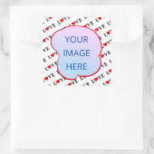 Minimalistische weiße LIEBE Quadratischer Aufkleber (Tasche)