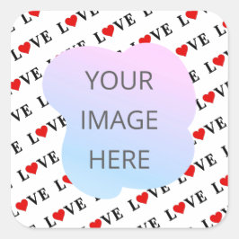 Minimalistische weiße LIEBE Quadratischer Aufkleber