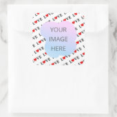 Minimalistische weiße LIEBE Quadratischer Aufkleber (Tasche)