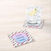 Minimalistische weiße LIEBE Rechteckiger Pappuntersetzer (Vor Ort)