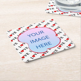 Minimalistische weiße LIEBE Rechteckiger Pappuntersetzer