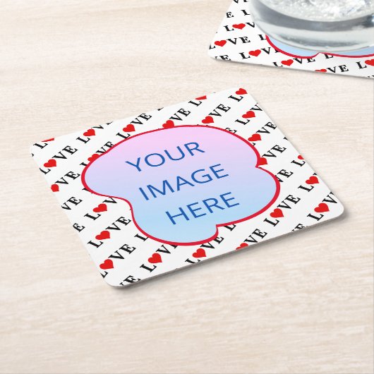 Minimalistische weiße LIEBE Rechteckiger Pappuntersetzer (angewinkelt)