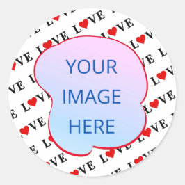 Minimalistische weiße LIEBE Runder Aufkleber