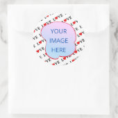 Minimalistische weiße LIEBE Runder Aufkleber (Tasche)