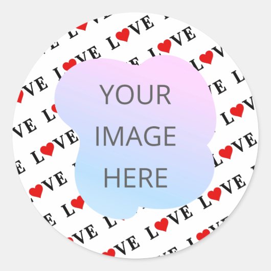 Minimalistische weiße LIEBE Runder Aufkleber (Vorderseite)