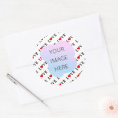 Minimalistische weiße LIEBE Runder Aufkleber (Umschlag)