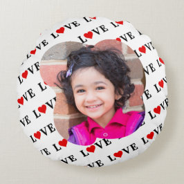 Minimalistische weiße LIEBE Rundes Kissen