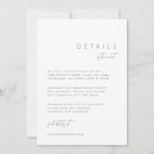 Minimalistische Weiße Moderne auf einer Hochzeit Einladung (Rückseite)