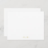 Minimalistische weiße Monogramm-Flachnotizkarte Mitteilungskarte (Vorne/Hinten)