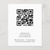 Minimalistische weiße Pastel Fett QR Code Salon Flyer (Hinten)