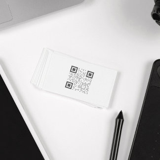Minimalistische weiße QR-Code-Visitenkarte Visitenkarte