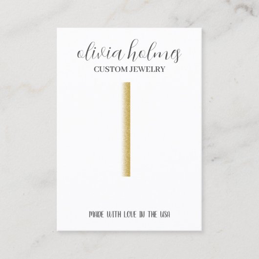 Minimalistische weiße Schmuckkarte Visitenkarte (Vorderseite)