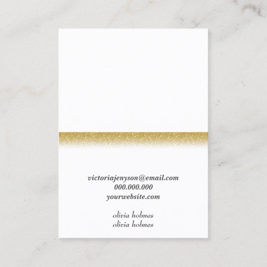 Minimalistische weiße Schmuckkarte Visitenkarte (Rückseite)