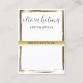 Minimalistische weiße Schmuckkarte Visitenkarte (Vorderseite)