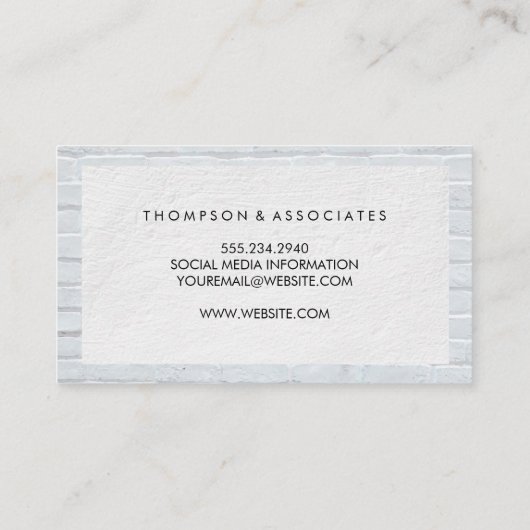 Minimalistische Weiße Textur | Mauer Visitenkarte (Rückseite)