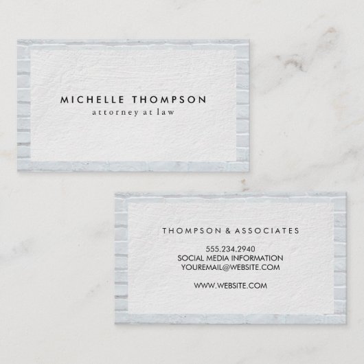 Minimalistische Weiße Textur | Mauer Visitenkarte (Vorne/Hinten)